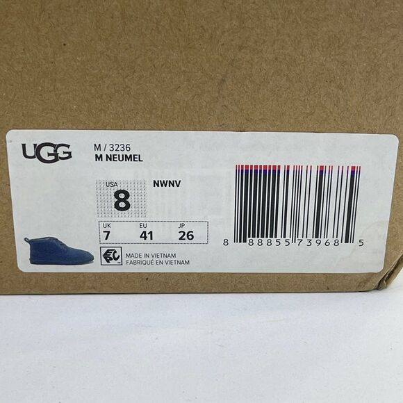 UGG Neumel New Navy Blue Suede Boots Mens Size 8 - Picture 11 of 12